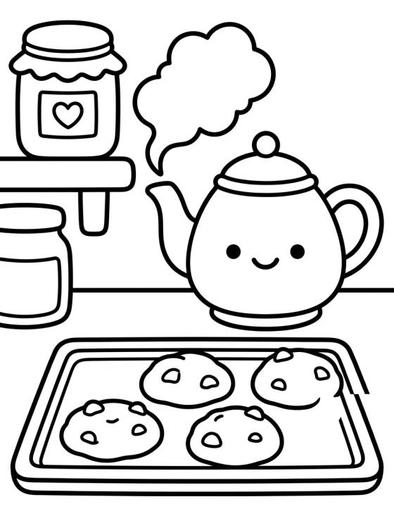 Cocina con Galletas Calientitas para colorir Desenho de Cocina con Galletas Calientitas para colorir e imprimir grátis