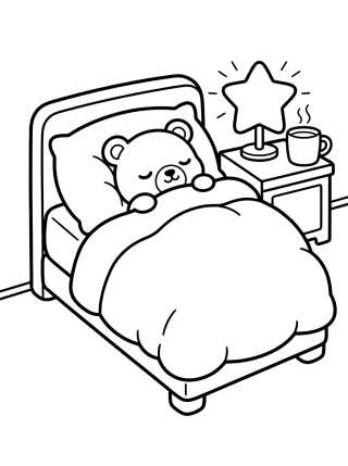 Cuarto Acogedor del Osito para colorir Desenho de Cuarto Acogedor del Osito para colorir e imprimir grátis