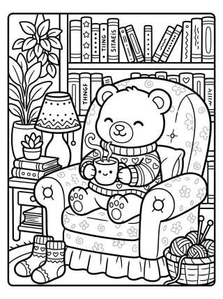 Osito Acogedor en el Sillón para colorir Desenho de Osito Acogedor en el Sillón para colorir e imprimir grátis