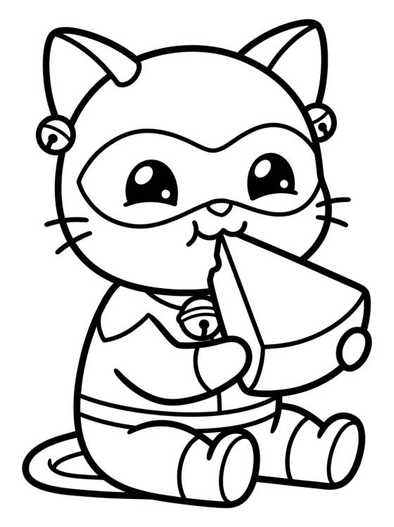 Cat Noir Comiendo Camembert para colorir Desenho de Cat Noir Comiendo Camembert para colorir e imprimir grátis