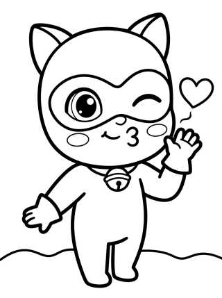 Cat Noir Mandando un Beso para colorir Desenho de Cat Noir Mandando un Beso para colorir e imprimir grátis
