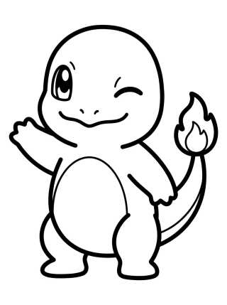 Charmander Saludando Alegremente para colorir Desenho de Charmander Saludando Alegremente para colorir e imprimir grátis