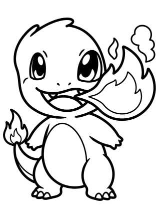 Charmander Bebé Lanzando Fuego para colorir Desenho de Charmander Bebé Lanzando Fuego para colorir e imprimir grátis
