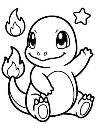 Charmander Tierno Saludando para colorir Desenho de Charmander Tierno Saludando para colorir e imprimir grátis