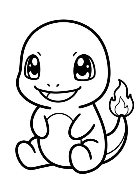 Charmander Tierno Sonriendo para colorir Desenho de Charmander Tierno Sonriendo para colorir e imprimir grátis