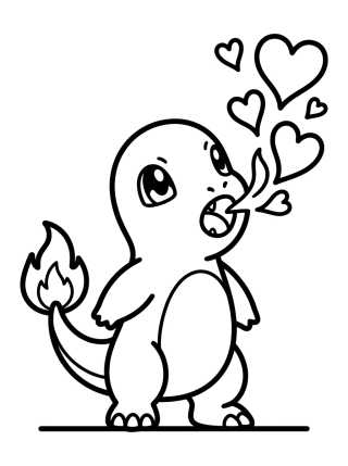 Charmander Soltando Pequeñas Llamas para colorir Desenho de Charmander Soltando Pequeñas Llamas para colorir e imprimir grátis