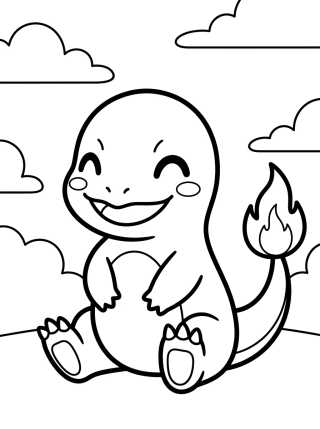 Charmander Sonriente y Tierno para colorir Desenho de Charmander Sonriente y Tierno para colorir e imprimir grátis