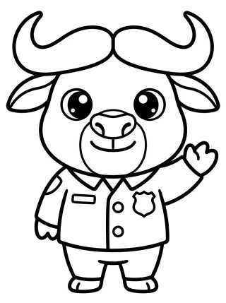 Jefe Bogo Chibi Saludando para colorir Desenho de Jefe Bogo Chibi Saludando para colorir e imprimir grátis