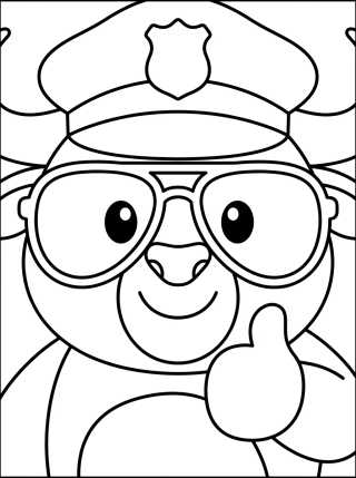Jefe Bogo con Gafas de Sol para colorir Desenho de Jefe Bogo con Gafas de Sol para colorir e imprimir grátis