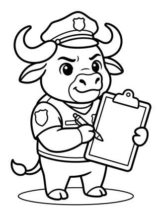 Jefe Bogo Escribiendo en su Tabla para colorir Desenho de Jefe Bogo Escribiendo en su Tabla para colorir e imprimir grátis