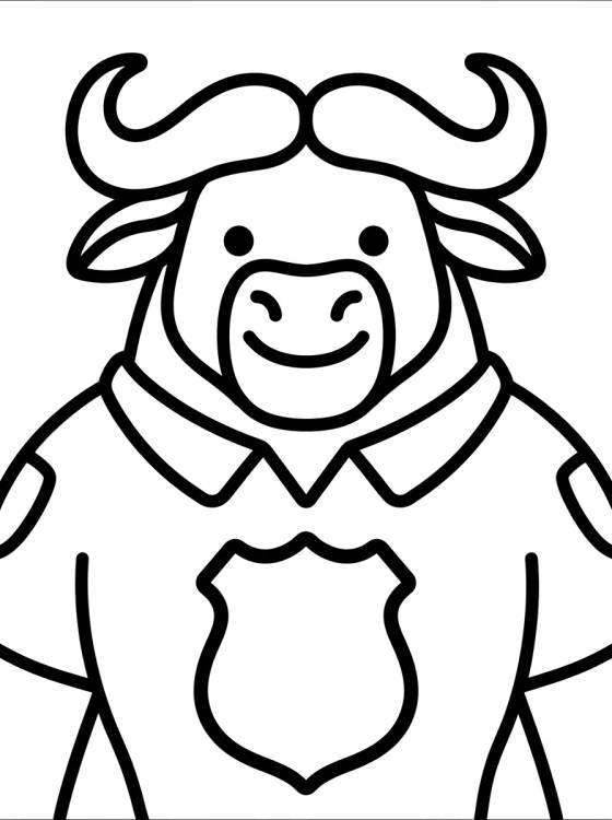 Jefe Bogo Sonriendo con Placa para colorir Desenho de Jefe Bogo Sonriendo con Placa para colorir e imprimir grátis
