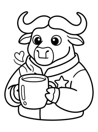 Jefe Bogo Tomando Café para colorir Desenho de Jefe Bogo Tomando Café para colorir e imprimir grátis