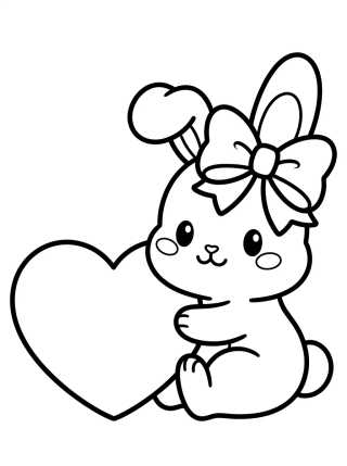 Conejito Bebé con Lazo para colorir Desenho de Conejito Bebé con Lazo para colorir e imprimir grátis