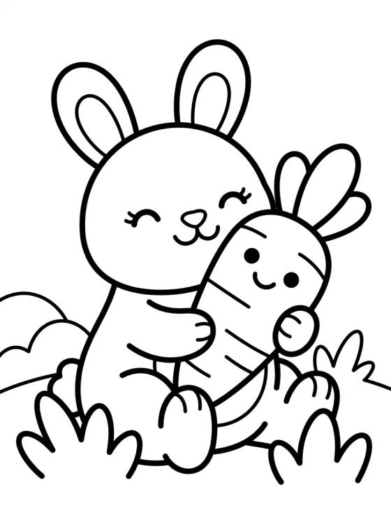 Conejito Comiendo Zanahoria para colorir Desenho de Conejito Comiendo Zanahoria para colorir e imprimir grátis