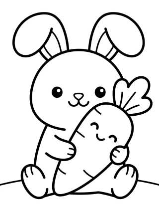 Conejito Comiendo Zanahoria para colorir Desenho de Conejito Comiendo Zanahoria para colorir e imprimir grátis