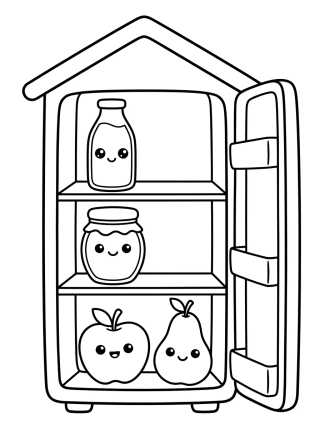 Nevera Dulce Llena de Caritas para colorir Desenho de Nevera Dulce Llena de Caritas para colorir e imprimir grátis