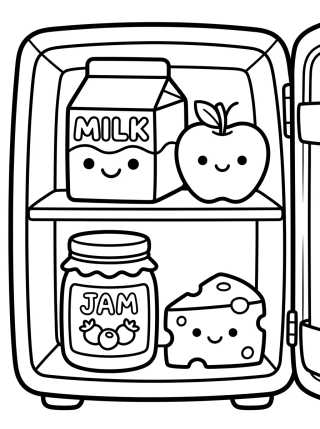 Refrigerador Lleno de Ternura para colorir Desenho de Refrigerador Lleno de Ternura para colorir e imprimir grátis