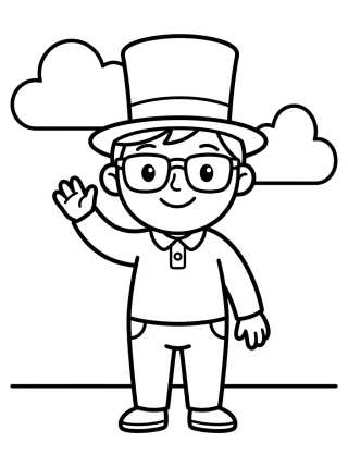 Dan Saludando Alegremente para colorir Desenho de Dan Saludando Alegremente para colorir e imprimir grátis