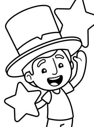 Dan Jugando con la Chistera para colorir Desenho de Dan Jugando con la Chistera para colorir e imprimir grátis