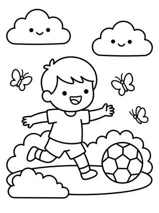 Dan Jugando con la Pelota para colorir Desenho de Dan Jugando con la Pelota para colorir e imprimir grátis