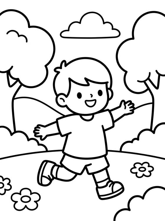 Dan Jugando en el Parque para colorir Desenho de Dan Jugando en el Parque para colorir e imprimir grátis