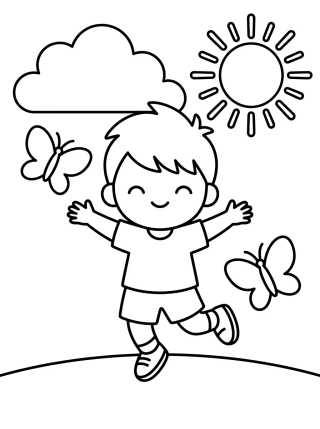 Dan Jugando en el Parque para colorir Desenho de Dan Jugando en el Parque para colorir e imprimir grátis