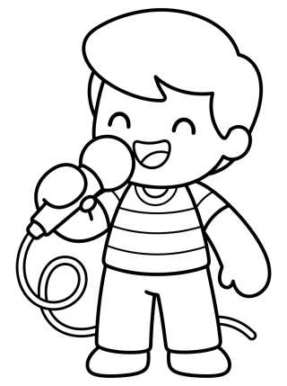 Dan Cantando con Micrófono para colorir Desenho de Dan Cantando con Micrófono para colorir e imprimir grátis