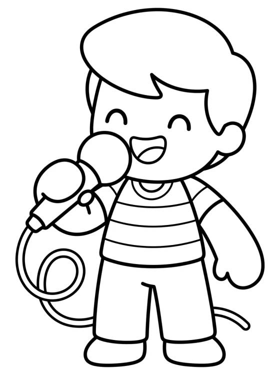 Dan Cantando con Micrófono para colorir Desenho de Dan Cantando con Micrófono para colorir e imprimir grátis