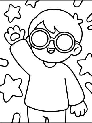Dan con Gafas de Sol para colorir Desenho de Dan con Gafas de Sol para colorir e imprimir grátis