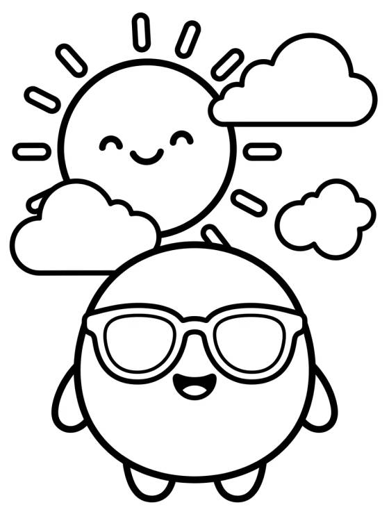 Dan con Gafas de Sol para colorir Desenho de Dan con Gafas de Sol para colorir e imprimir grátis