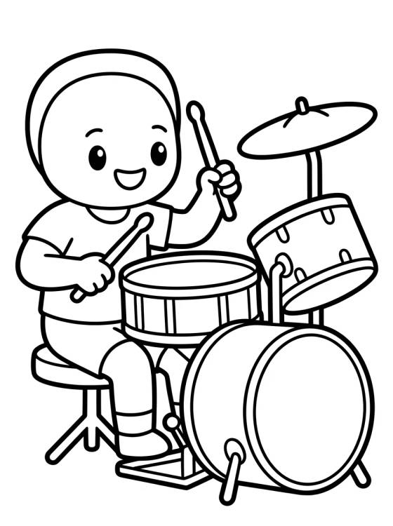 Dan Tocando la Batería para colorir Desenho de Dan Tocando la Batería para colorir e imprimir grátis