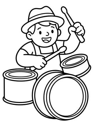 Dan Tocando la Batería para colorir Desenho de Dan Tocando la Batería para colorir e imprimir grátis