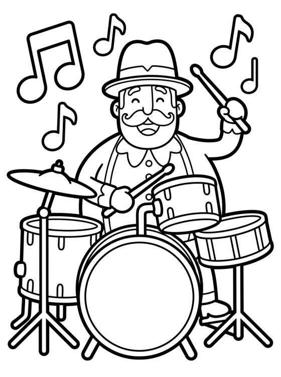 Dan Tocando la Batería para colorir Desenho de Dan Tocando la Batería para colorir e imprimir grátis