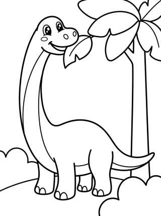 Braquiosaurio Amigable para colorir Desenho de Braquiosaurio Amigable para colorir e imprimir grátis