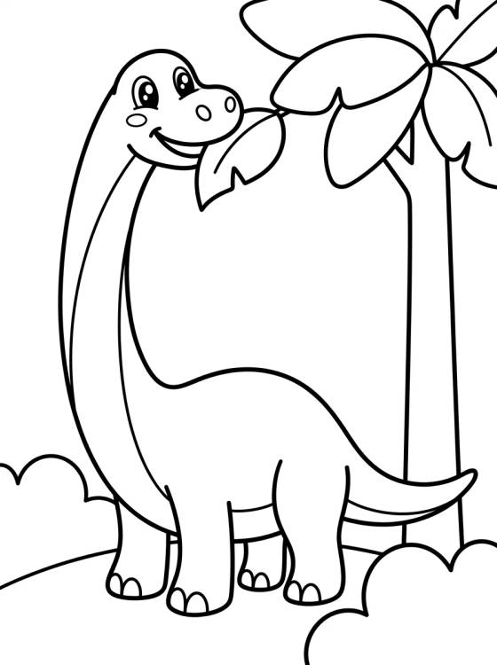 Braquiosaurio Amigable para colorir Desenho de Braquiosaurio Amigable para colorir e imprimir grátis