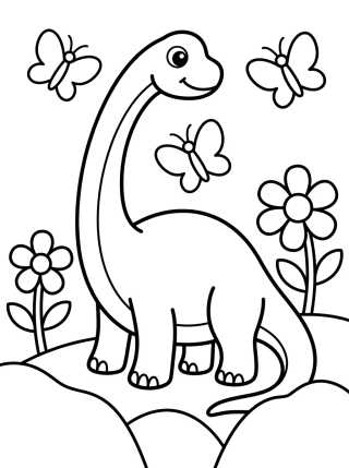 Braquiosaurio de Cuello Largo para colorir Desenho de Braquiosaurio de Cuello Largo para colorir e imprimir grátis