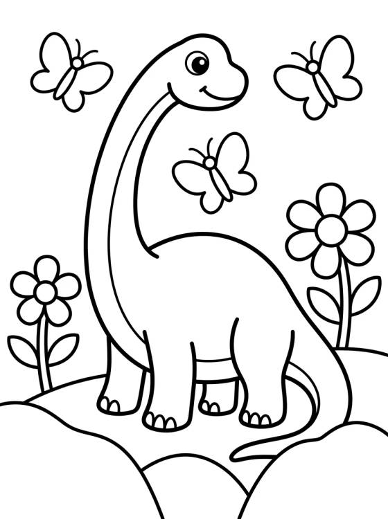 Braquiosaurio de Cuello Largo para colorir Desenho de Braquiosaurio de Cuello Largo para colorir e imprimir grátis