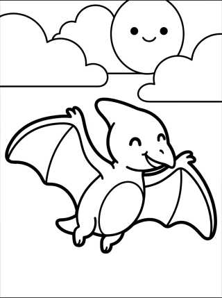 Pterodáctilo Bebé para colorir Desenho de Pterodáctilo Bebé para colorir e imprimir grátis