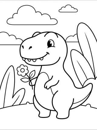 T-Rex Muy Tierno para colorir Desenho de T-Rex Muy Tierno para colorir e imprimir grátis
