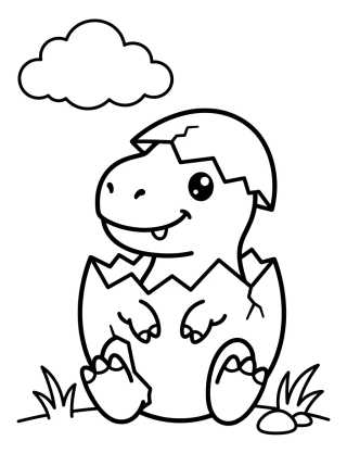 T-Rex Tierno en el Huevo para colorir Desenho de T-Rex Tierno en el Huevo para colorir e imprimir grátis