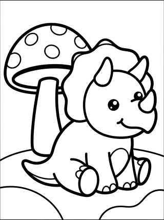 Triceratops Jugando para colorir Desenho de Triceratops Jugando para colorir e imprimir grátis