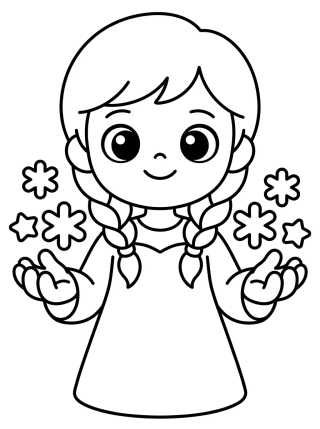 Elsa de Niña con Magia para colorir Desenho de Elsa de Niña con Magia para colorir e imprimir grátis