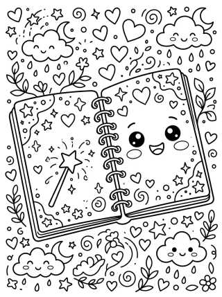 Cuaderno Mágico Abierto para colorir Desenho de Cuaderno Mágico Abierto para colorir e imprimir grátis