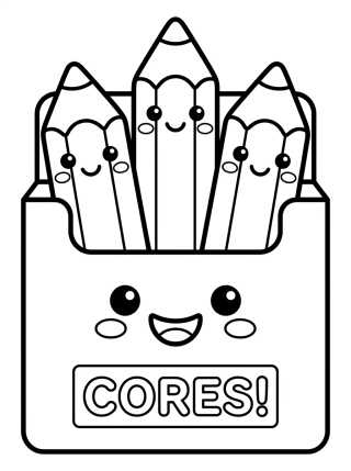 Caja de Lápices de Colores Felices para colorir Desenho de Caja de Lápices de Colores Felices para colorir e imprimir grátis