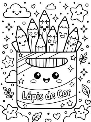 Caja de Lápices de Colores Feliz para colorir Desenho de Caja de Lápices de Colores Feliz para colorir e imprimir grátis
