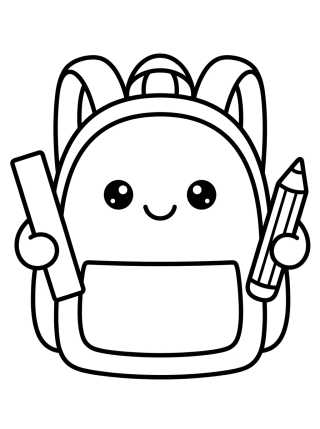 Mochila Escolar Sonriente para colorir Desenho de Mochila Escolar Sonriente para colorir e imprimir grátis