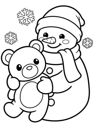 Muñeco de Nieve de Invierno para colorir Desenho de Muñeco de Nieve de Invierno para colorir e imprimir grátis