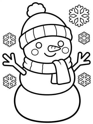 Muñeco de Nieve en Invierno para colorir Desenho de Muñeco de Nieve en Invierno para colorir e imprimir grátis