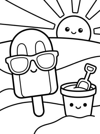Día de Sol en Verano para colorir Desenho de Día de Sol en Verano para colorir e imprimir grátis