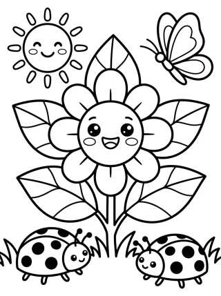 Primavera Floreada y Tierna para colorir Desenho de Primavera Floreada y Tierna para colorir e imprimir grátis